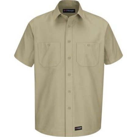 VF IMAGEWEAR Wrangler¬Æ Men's Canvas Short Sleeve Work Shirt Khaki 2XL- WS20KHSSXXL